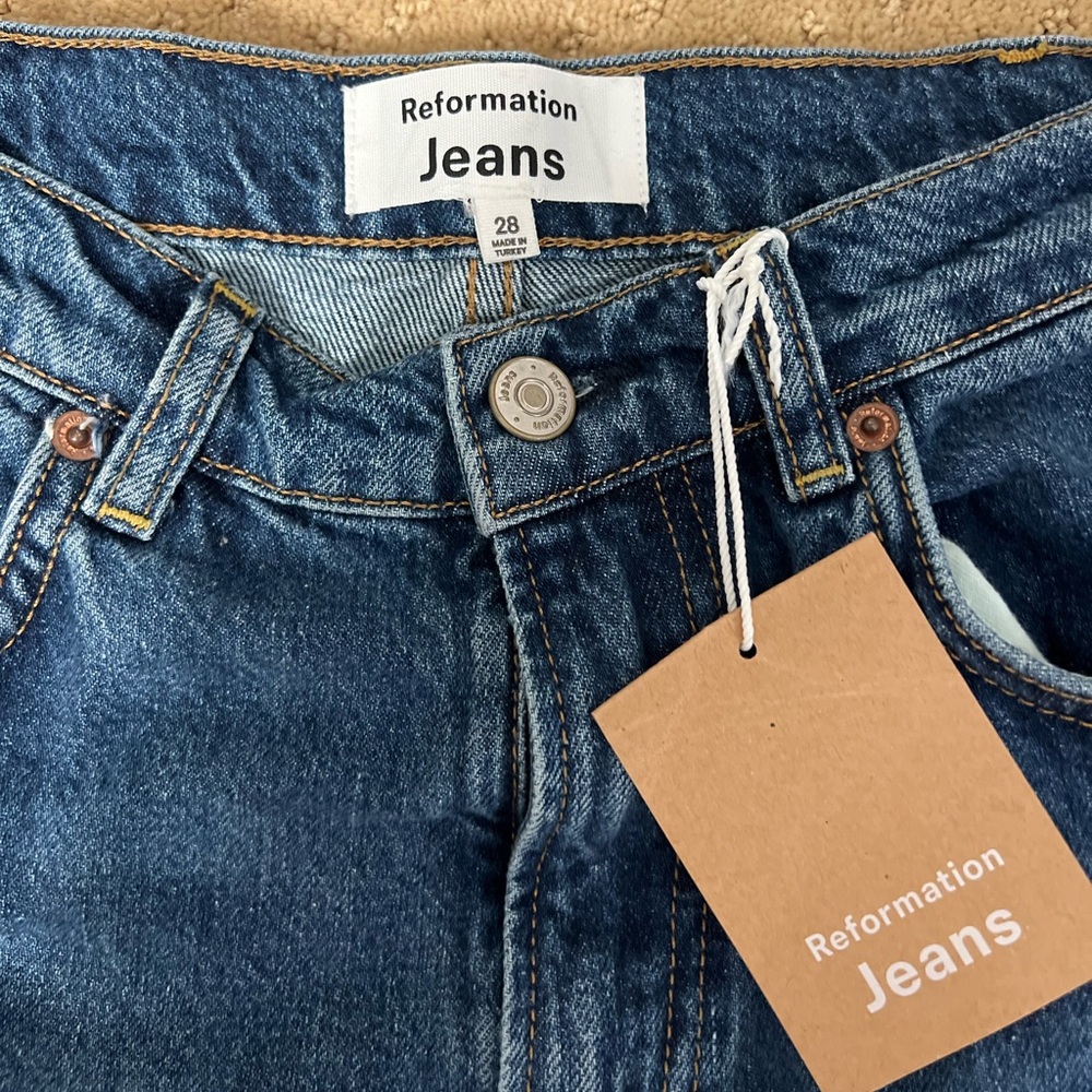 Reformation Jeans Hill Mid Rise Kick Flare Jeans - Size 28 - Picture 4 of 6